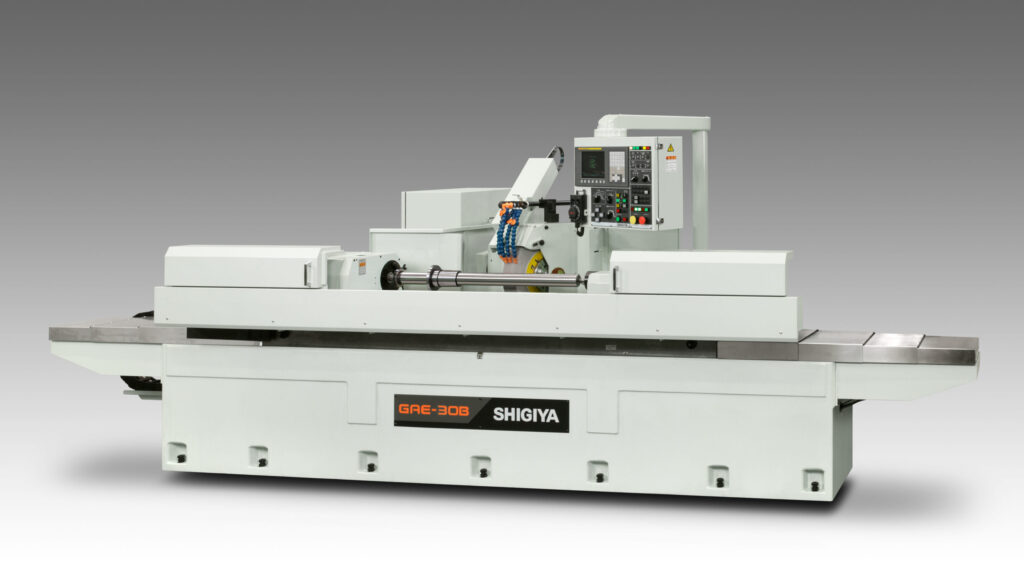 Shigiya GAE-30B; Dual-axis control grinder, CNC angular cylindrical grinder for high-precision OD and face grinding in automated production environments.