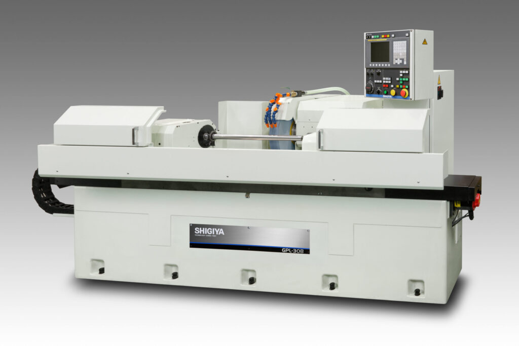 Shigiya GPL-30; Shigiya GPL-30B compact CNC cylindrical grinder for small parts grinding with high-precision machining and automation support.