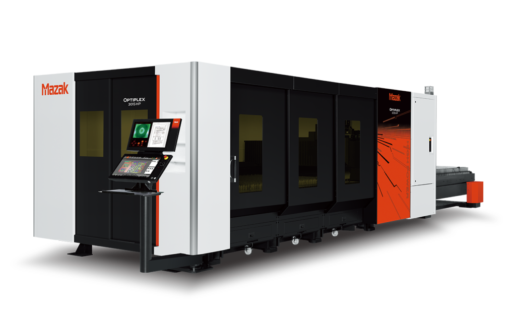 Mazak Optiplex HP fiber laser 2D laser processing machine with SmoothLx CNC and automation integration for thick plate cutting