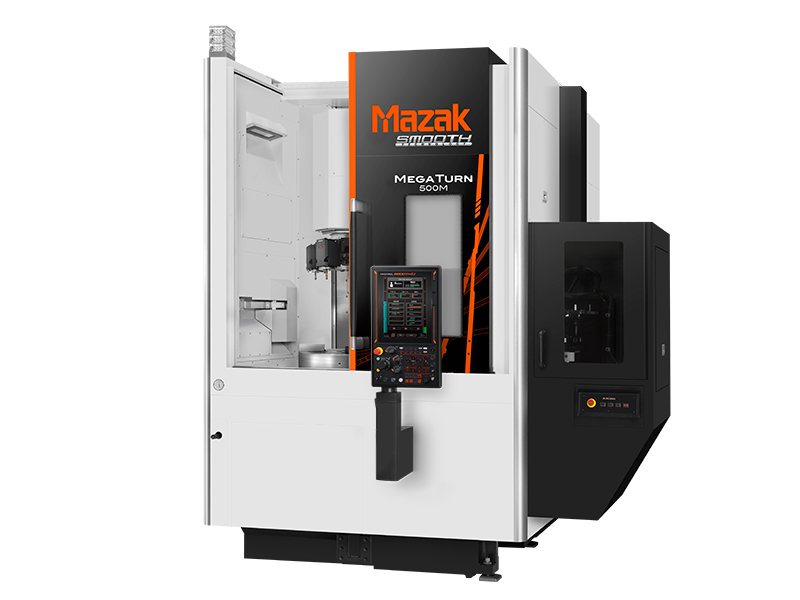Mazak Mega Turn 500M heavy-duty CNC lathe and tooling CNC lathe with Smooth CNC control for high-precision CNC turning in a Mazak machining center.