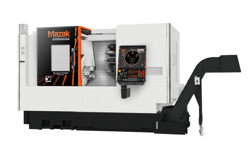Mazak Quick Turn 250 CNC turning center, a multi-tasking CNC machine with automation and Smooth CNC control for high-precision CNC turning.