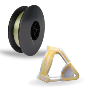 Fiberglass spool and part of the cost-effective industrial composite for reinforcement 3D prints and Fiberglass 3D printing applications in structural fiber manufacturing.