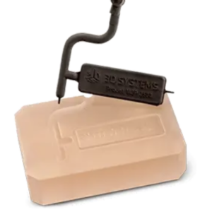 VisiJet M2S-HT90 heat tolerant MJP resin printed part demonstrating transparent, durable high temp photopolymer performance for engineering-grade thermal 3D material validation.