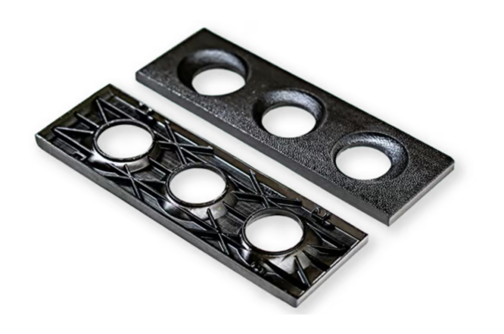 Accura AMX Tough FR V0 Black Flame retardant 3D printing resin showing UL94 V0 compliant additive material used for tough black industrial SLA resin parts