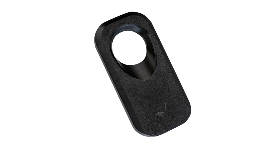 Figure 4 High Temp 150°C FR Black halogen-free SLA resin sample part for high-temperature flame-retardant 3D printing applications.