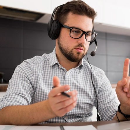 Technical support specialist providing 3D printing customer support and industrial 3D printer support via virtual consultation.