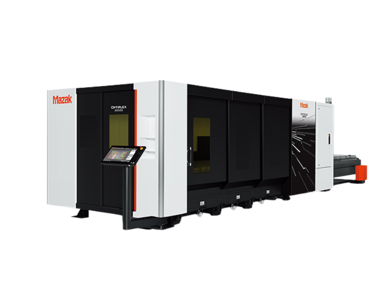 Mazak Optiplex Ez compact laser sheet cutting machine with 6kW laser cutting system, 2D laser processing machine, and Mazatrol SmoothLx CNC control.