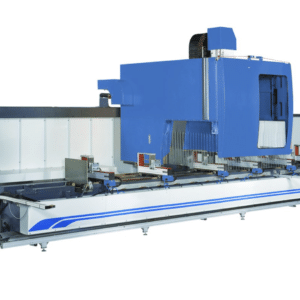 PMI-CNC S-Type 4-Axis Profile Machining Center, 4-axis aluminum extrusion machining center for multi-side CNC profile machining with rotating spindle.