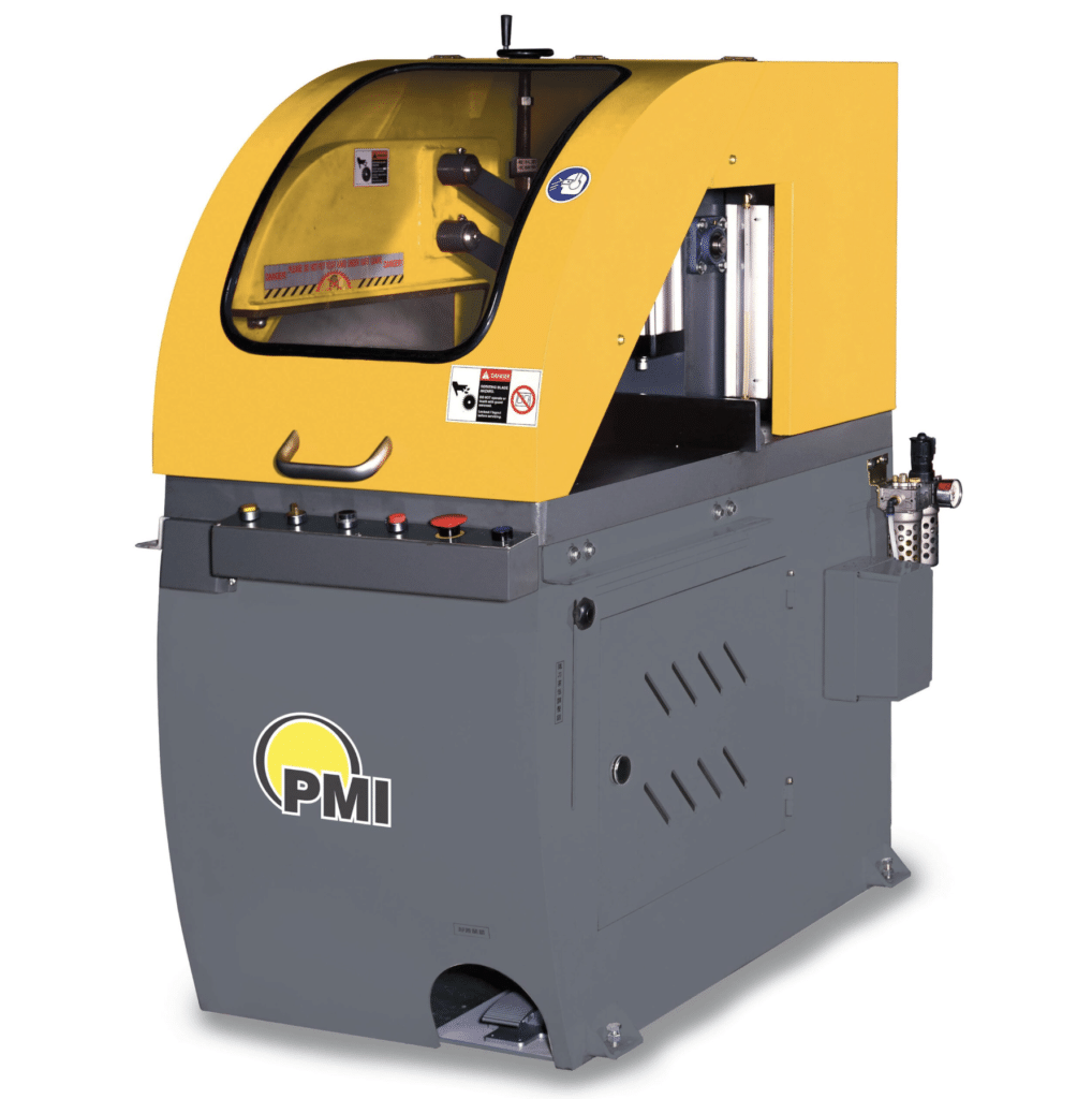 PMI-24 Upcut Saw, wide aluminum extrusion cutoff saw, 24 inch straight upcut saw and 16.5 inch profile cutting saw.