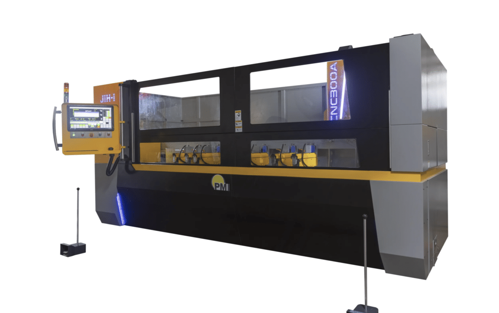 PMI-CNC 300A 3-Axis Profile Machining Center, 3-axis aluminum profile machining center, 25000 RPM aluminum extrusion machining center and 3 meter CNC profile mill.