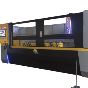 PMI-CNC 300A 3-Axis Profile Machining Center, 3-axis aluminum profile machining center, 25000 RPM aluminum extrusion machining center and 3 meter CNC profile mill.