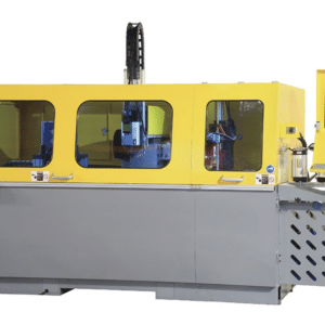PMI-CNC 18 MDS Machining and Saw Center for aluminum extrusion machining, CNC drilling, milling and sawing, and automatic profile processing.