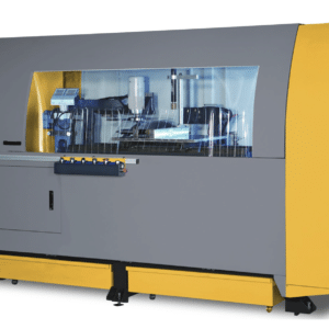 PMI-LJK 500NC Notching Saw, automatic aluminum profile notching saw, NC vertical horizontal profile notcher and servo angle aluminum notch saw.