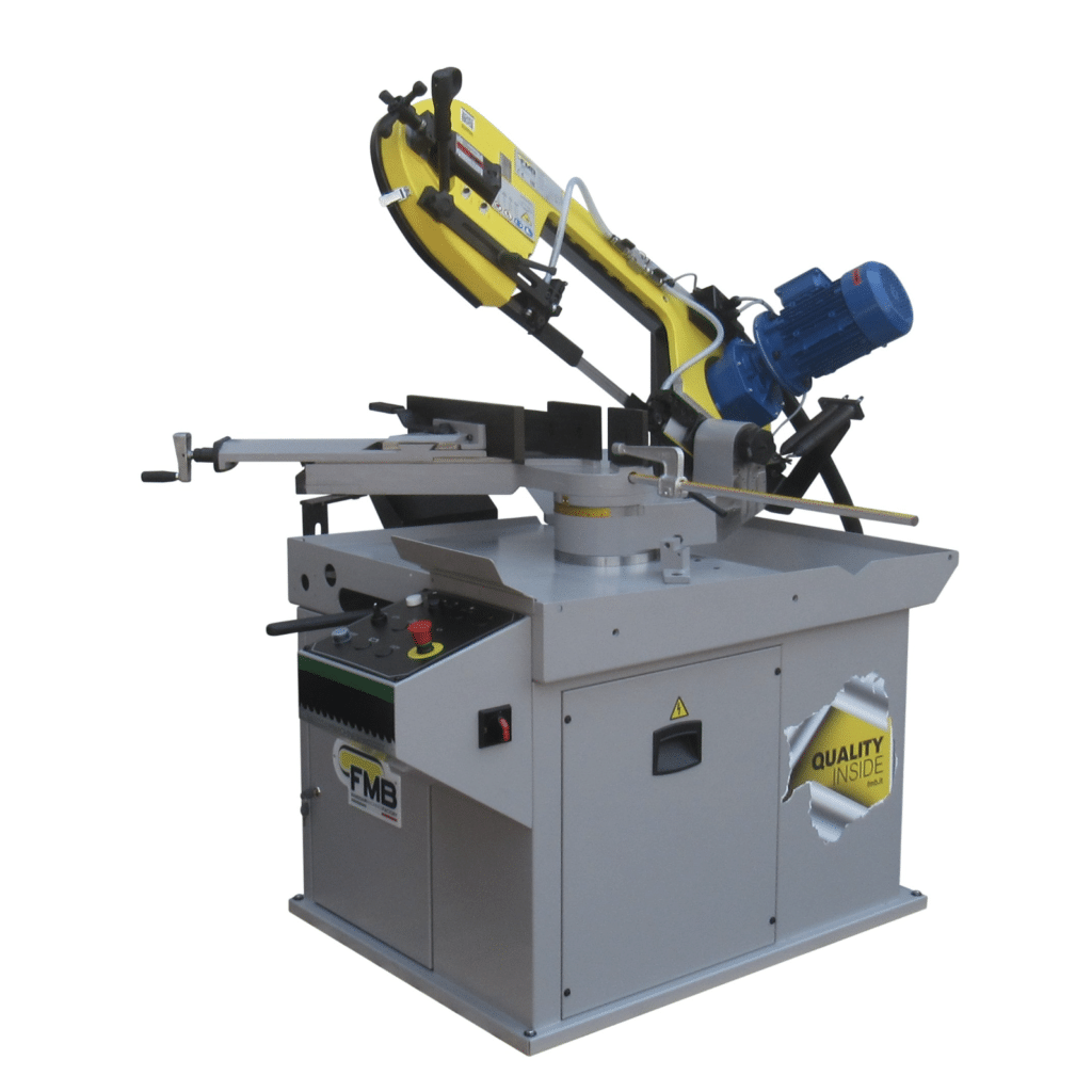FMB Antares bandsaw, manual double miter bandsaw and pull down metal bandsaw for bar, tube and structural fabrication.