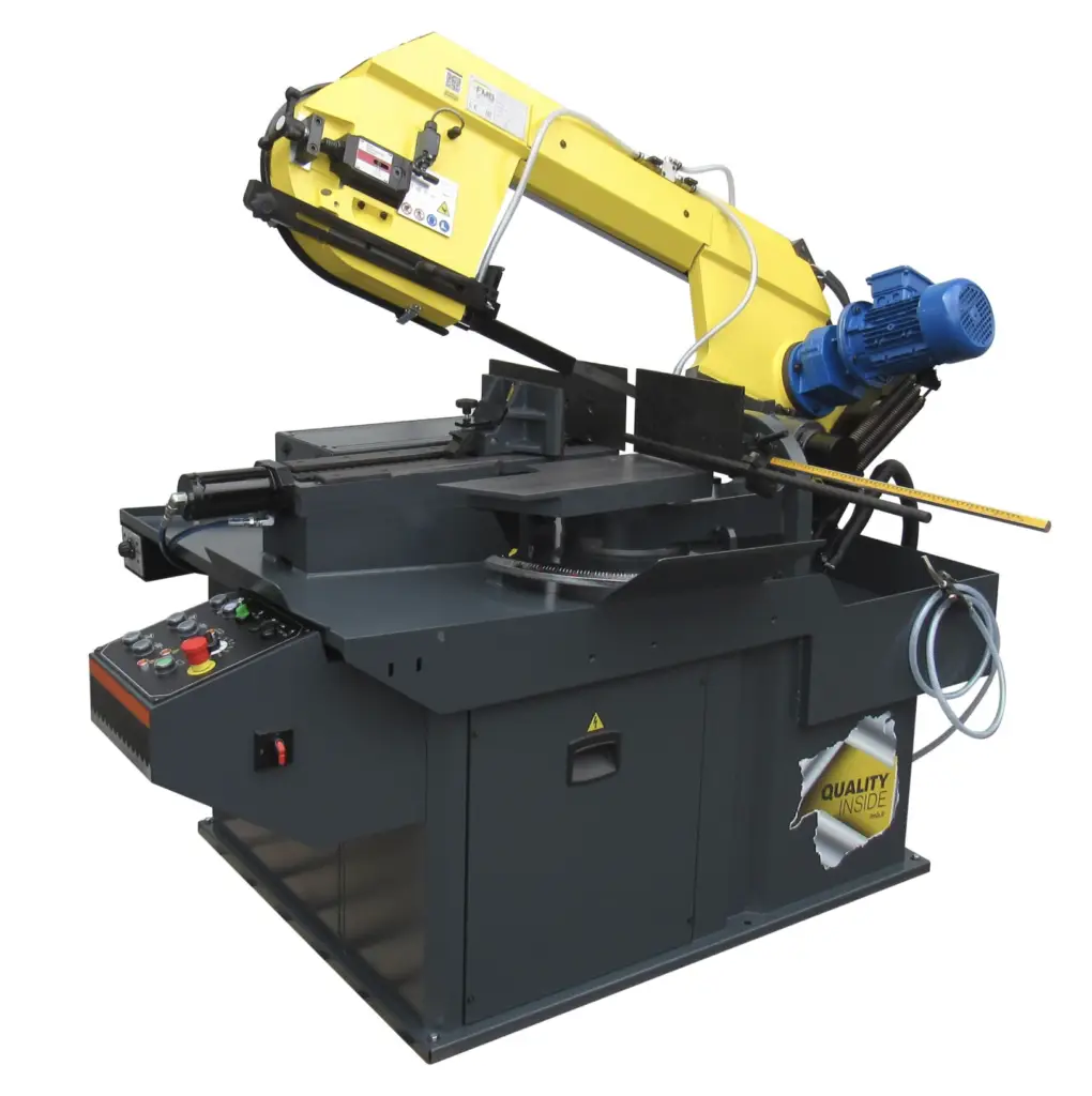 FMB Galactic bandsaw, a wide capacity metal bandsaw designed for structural steel cutting of beams, rectangular tubing and fabricated sections.
