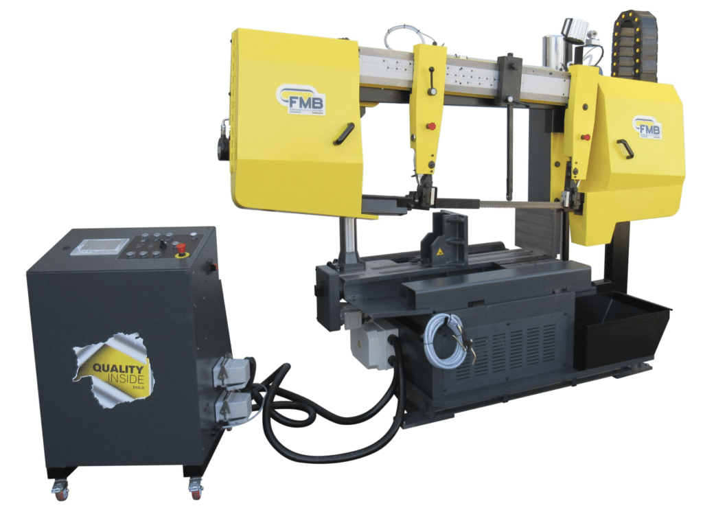 FMB Olimpus 1 XL bandsaw, a 40 inch wide structural saw and extra wide cutoff bandsaw designed for oversized beams and fabricated metal sections.