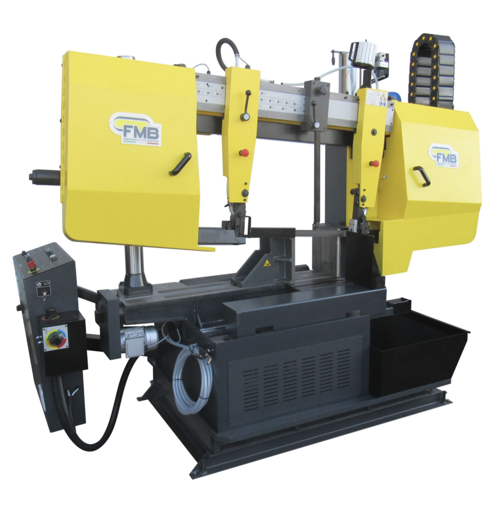 FMB Olimpus 2 bandsaw, a 20 inch miter bandsaw and large structural miter saw for cutting angled ends on beams and heavy metal profiles.
